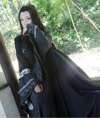 Black Ancient Chinese Style Hanfu Lady Clothes Complete Set