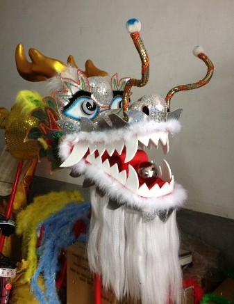 Traditional Chinese Silver Color Dragon Dance Head