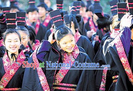 Black Ancient Chinese Style Hanfu Ceremony Suit for Women or Men