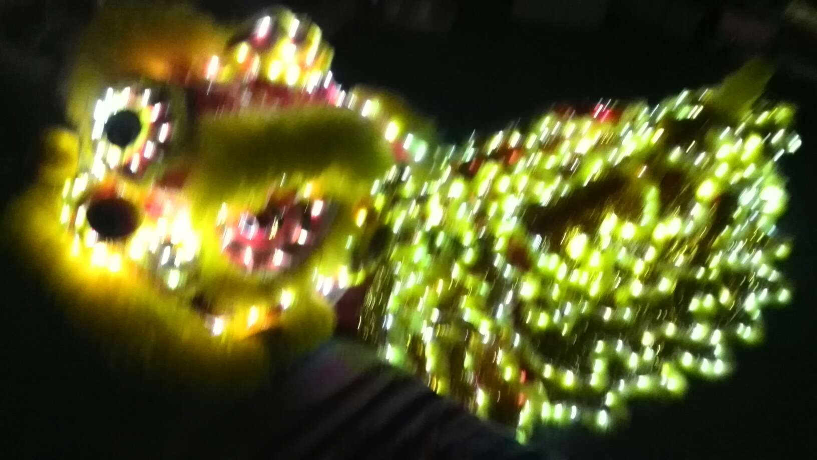 Yellow LED Lights Lion Dance Costumes Complete Set