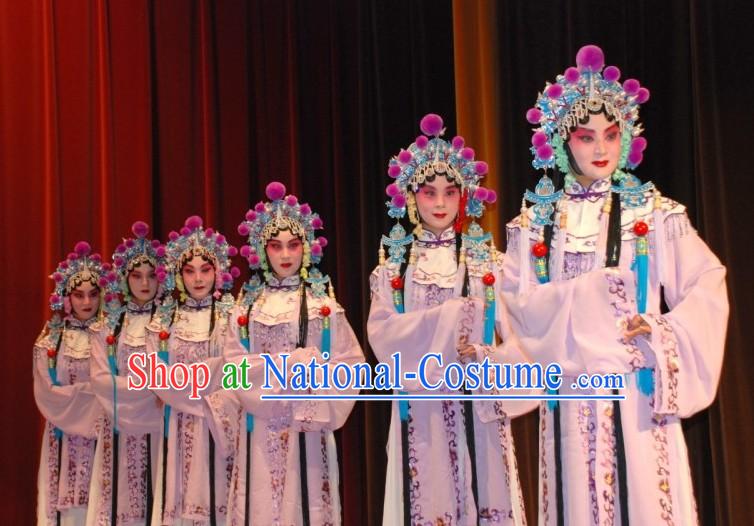 Chinese Traditional Opera Costumes and Headpieces Complete Set for Women or Girls