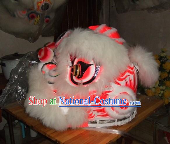 Top Chinese 100_ Natural Long Wool Fut San Lion Dancing Costumes Complete Set