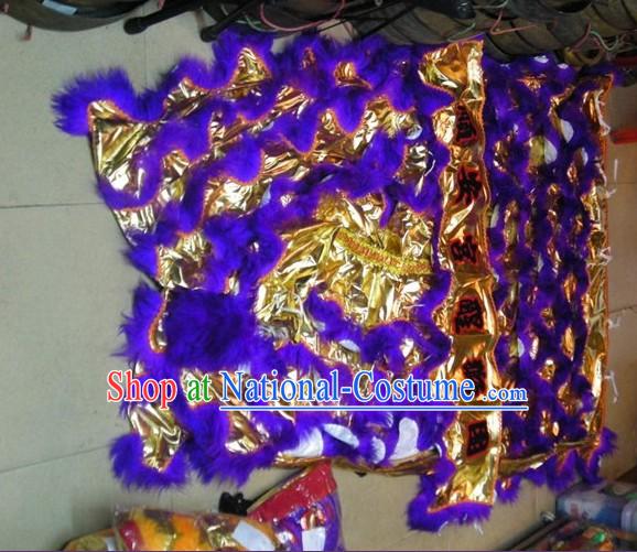 Chinese Traditional 100_ Natural Long Wool Lion Dance Tail Pants Claws Set