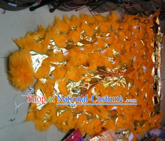 Chinese Traditional 100_ Natural Long Wool Lion Dance Tail Pants Claws Set