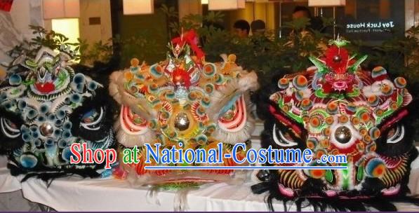 Top Ancient Chinese Traditional Futsan Style Lion Dancing Costumes Complete Set