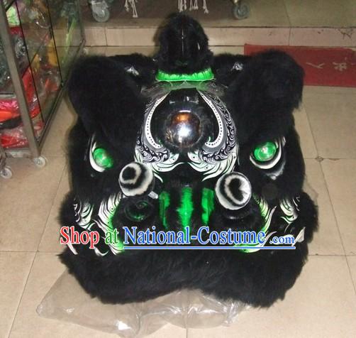 Top Ancient Chinese Zhang Fei Natural Wool Traditional Futsan Style Lion Dance Costumes Complete Set