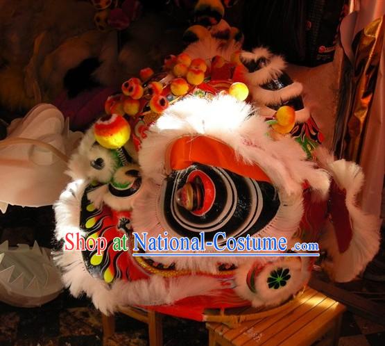 Top White Ancient Chinese Traditional Futsan Style Lion Dance Costumes Complete Set