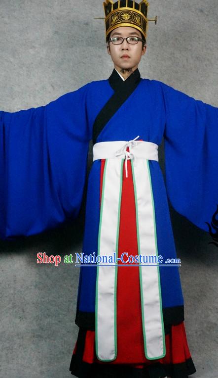 Ming Dynasty Clothing Garment and Hat Complete Set for Men