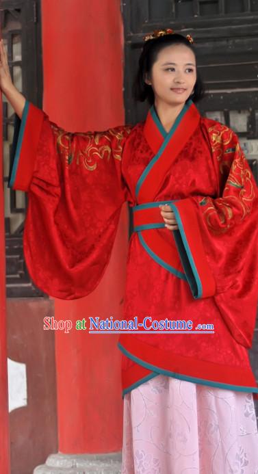 Ancient Chinese Clothing Dress Garment and Hair Accessories Complete Set for Women