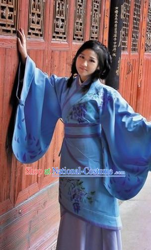 Ancient Chinese Clothing Dress Garment and Hair Accessories Complete Set for Women