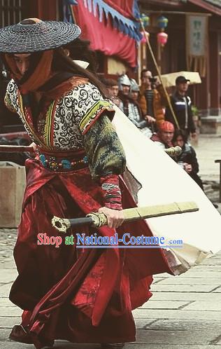 Ancient Chinese Mysterious Knight Costumes Garments Complete Set for Men