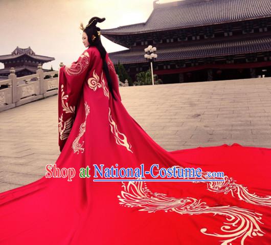 Ancient Chinese Clothing Dress Garment and Hair Accessories Complete Set for Women