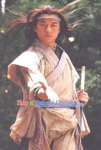 Ancient Chinese Xiao Ao Jiang Hu TV Drama Ling Hucheng Superhero Costumes Complete Set for Men