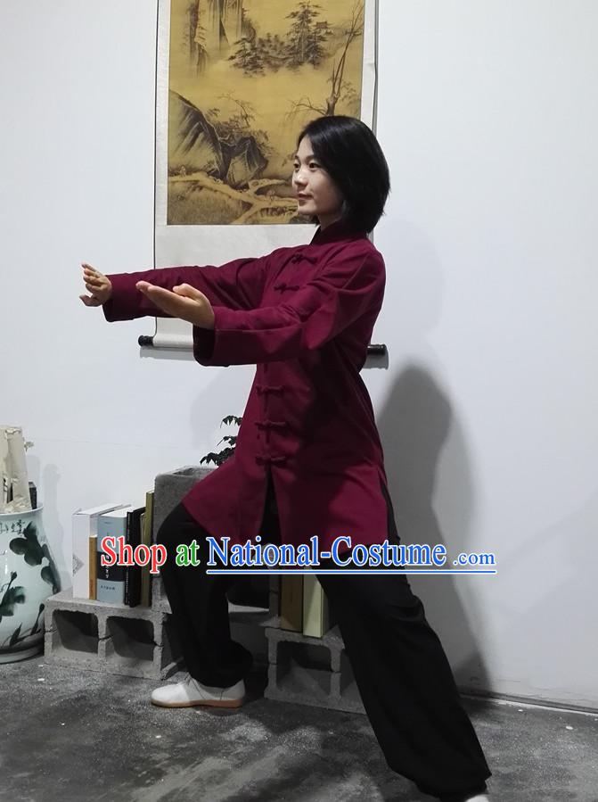 Top Chinese Traditional Martial Arts Tai Chi Kung Fu Gongfu Competition Championship Clothes Suits Uniforms