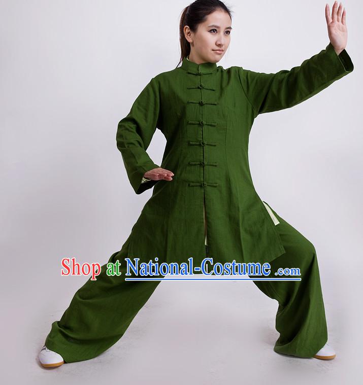 Long Chinese Traditional Mandarin Martial Arts Tai Chi Kung Fu Gong Fu Competition Championship Jacket Suits Uniforms for Men Women Children