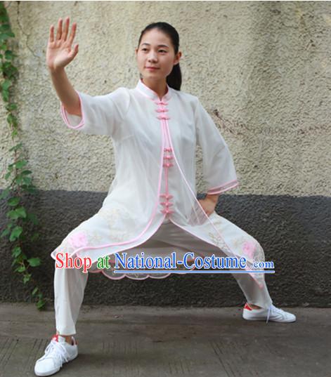 Long Chinese Traditional Mandarin Martial Arts Tai Chi Kung Fu Gong Fu Competition Championship Three Pieces Suits Uniforms for Men Women Children