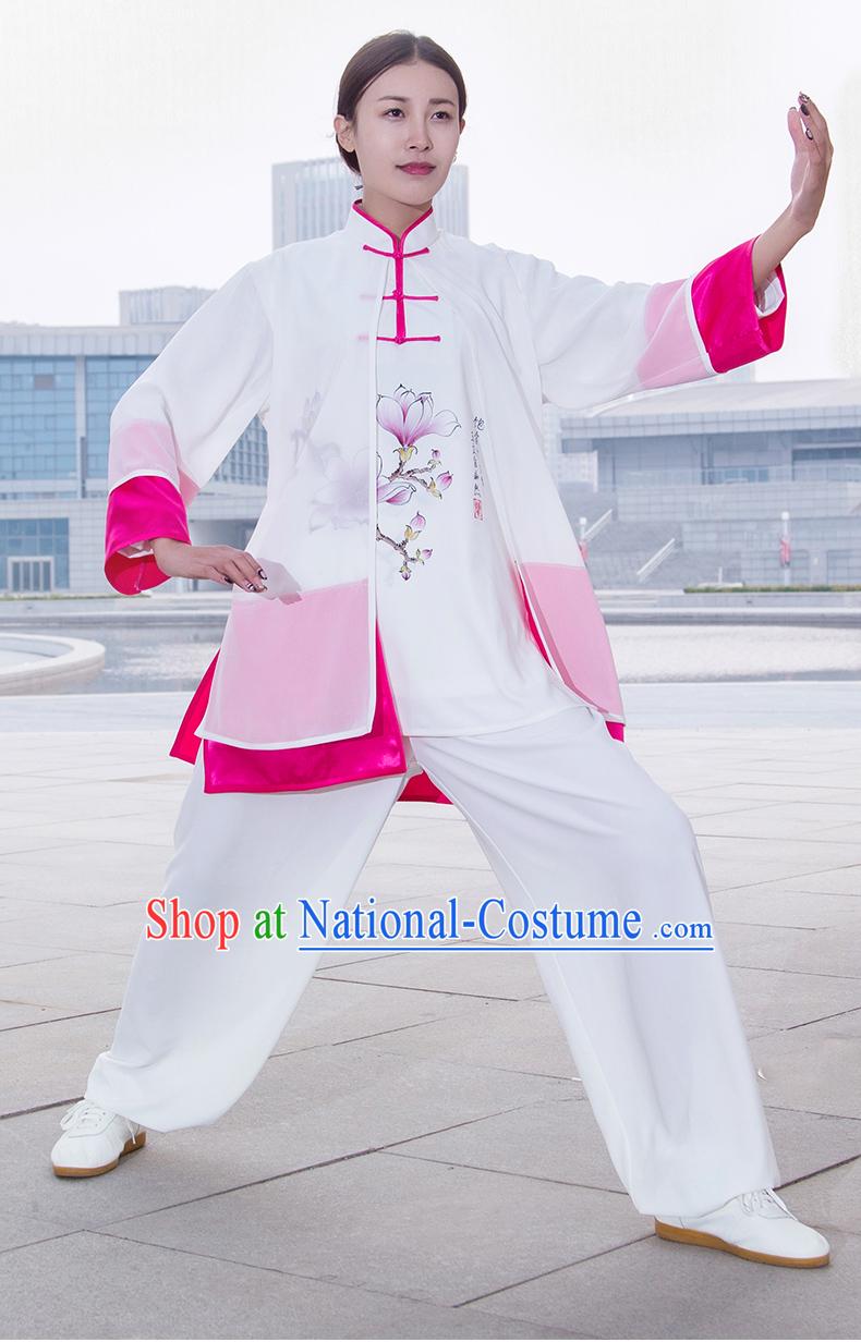 Chinese Traditional Mandarin Martial Arts Tai Chi Kung Fu Gong Fu Competition Championship Suits Uniforms for Women Children