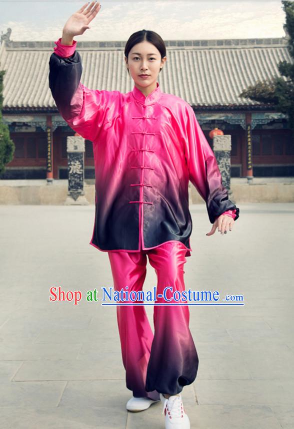 Chinese Traditional Color Changing Mandarin Martial Arts Tai Chi Kung Fu Gong Fu Competition Championship Suits Uniforms for Women Children