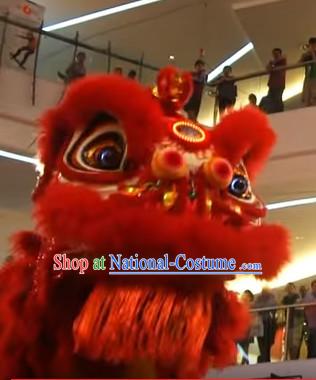 Red Chines Gong Xi Fa Cai Style Red Hok San Lion Dance Equipments Complete Set