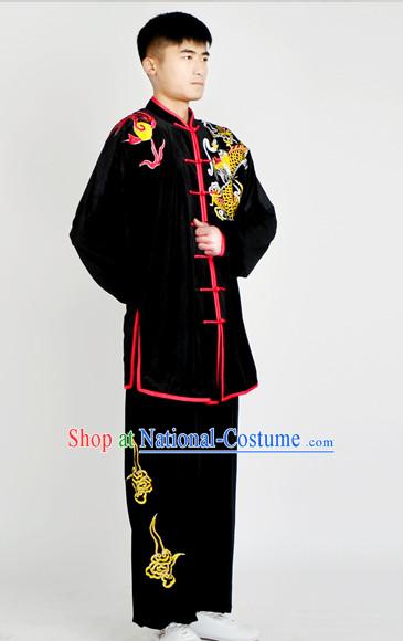 Chinese Classical Style Martial Arts Summer Wear Kung Fu Embroidered Uniforms for Men Women Children