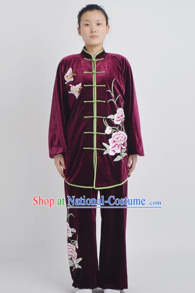 Chinese Classical Style Martial Arts Summer Wear Kung Fu Embroidered Uniforms for Men Women Children