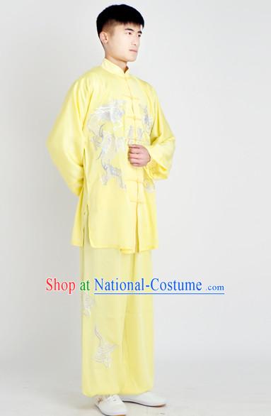 Chinese Traditional Style Martial Arts Summer Wear Kung Fu Embroidered Uniforms for Men Women Children