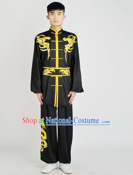 Chinese Traditional Style Martial Arts Summer Wear Kung Fu Embroidered Uniforms for Men Women Children