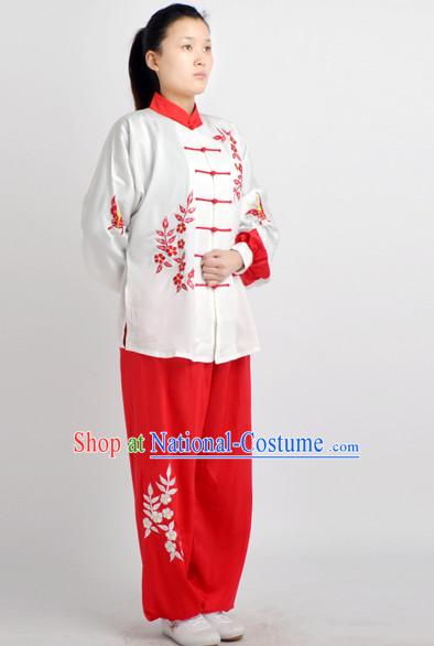 Chinese Traditional Style Martial Arts Summer Wear Kung Fu Embroidered Uniforms for Men Women Children