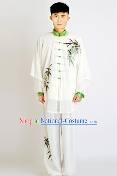 Chinese Traditional Style Martial Arts Summer Wear Kung Fu Embroidered Uniforms for Men Women Children