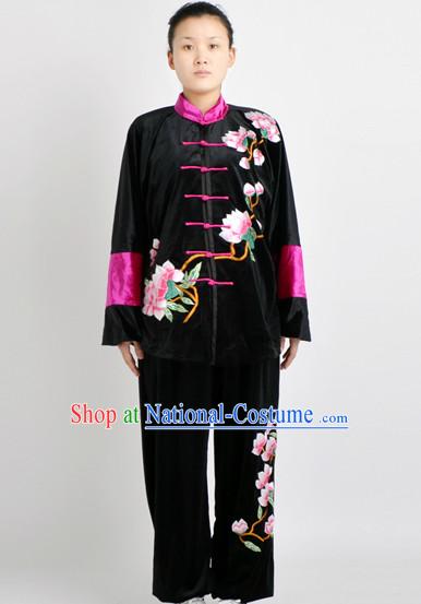 Chinese Traditional Style Martial Arts Summer Wear Kung Fu Embroidered Uniforms for Men Women Children