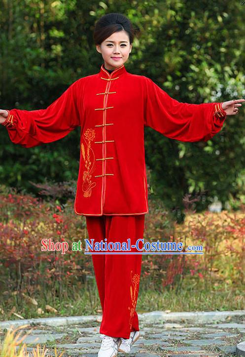 Top Tai Chi Uniforms Pants Tai Chi Suit Apparel Suits Attire Robe Kung Fu Costume Chinese Kungfu Jacket Wear Dress Uniform Clothing Taijiquan Shaolin Chi Gong Taichi Suits for Men Women Kids