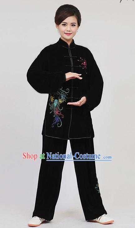 Top Tai Chi Uniforms Pants Tai Chi Suit Apparel Suits Attire Robe Kung Fu Costume Chinese Kungfu Jacket Wear Dress Uniform Clothing Taijiquan Shaolin Chi Gong Taichi Suits for Men Women Kids