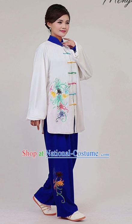 Top Tai Chi Uniforms Pants Tai Chi Suit Apparel Suits Attire Robe Kung Fu Costume Chinese Kungfu Jacket Wear Dress Uniform Clothing Taijiquan Shaolin Chi Gong Taichi Suits for Men Women Kids