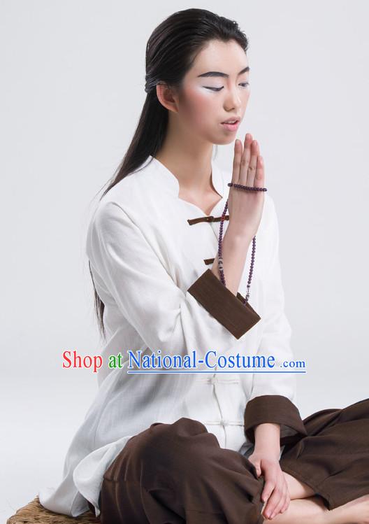 Top Tai Chi Uniforms Pants Tai Chi Suit Apparel Suits Attire Robe Kung Fu Costume Chinese Kungfu Jacket Wear Dress Uniform Clothing Taijiquan Shaolin Chi Gong Taichi Suits for Men Women Kids