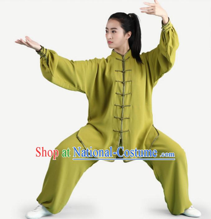 Top Tai Chi Uniforms Pants Tai Chi Suit Apparel Suits Attire Robe Kung Fu Costume Chinese Kungfu Jacket Wear Dress Uniform Clothing Taijiquan Shaolin Chi Gong Taichi Suits for Men Women Kids