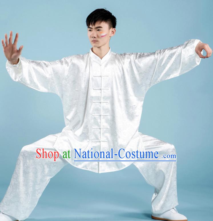 Top Tai Chi Uniforms Pants Tai Chi Suit Apparel Suits Attire Robe Kung Fu Costume Chinese Kungfu Jacket Wear Dress Uniform Clothing Taijiquan Shaolin Chi Gong Taichi Suits for Men Women Kids