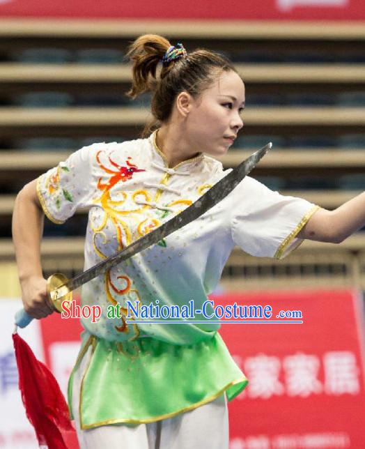 Top Kung Fu Competition Uniforms Pants Suit Taekwondo Apparel Karate Suits Attire Robe Championship Costume Chinese Kungfu Jacket Wear Dress Uniform Clothing Taijiquan Shaolin Chi Gong Taichi Suits for Men Women Kids