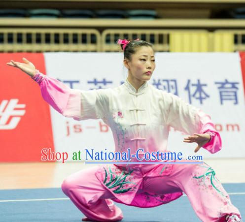 Top Kung Fu Competition Uniforms Pants Suit Taekwondo Apparel Karate Suits Attire Robe Championship Costume Chinese Kungfu Jacket Wear Dress Uniform Clothing Taijiquan Shaolin Chi Gong Taichi Suits for Men Women Kids