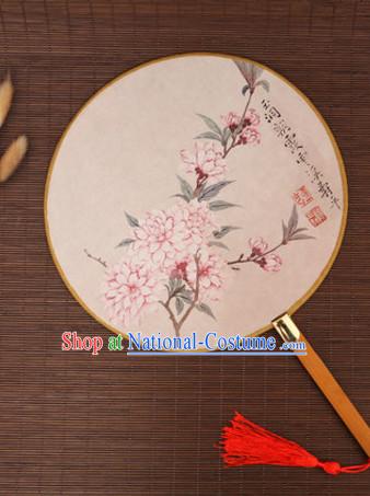 Chinese Traditional Classic Handmade Lotus Gong Shan Palace Fan Round Fan Mandarin Fan Dance Fan