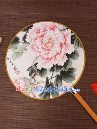 Ancient Chinese Classic Handmade Birds Palace Fan Round Fan Mandarin Fan Gong Shan Dance Fan