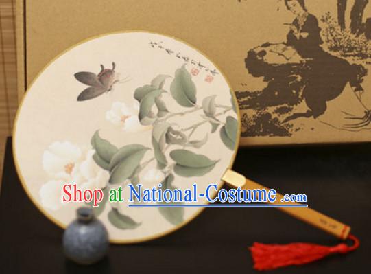 Chinese Traditional Handmade Gong Shan Palace Fan Round Fan Mandarin Fan Dance Fan