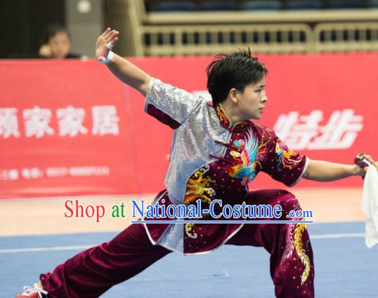 Top Kung Fu Competition Championship Uniforms Pants Suit Taekwondo Apparel Karate Suits Attire Robe Championship Costume Chinese Kungfu Jacket Wear Dress Uniform Clothing Taijiquan Shaolin Chi Gong Taichi Suits for Men Women Kids