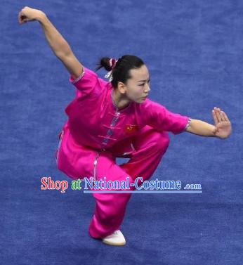 Top Kung Fu Competition Championship Uniforms Pants Suit Taekwondo Apparel Karate Suits Attire Robe Championship Costume Chinese Kungfu Jacket Wear Dress Uniform Clothing Taijiquan Shaolin Chi Gong Taichi Suits for Men Women Kids