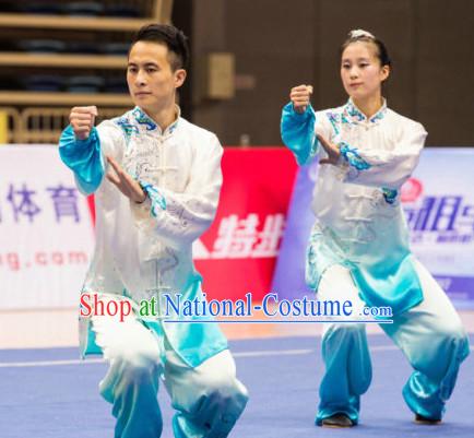 Top Color Changing Kung Fu Competition Championship Uniforms Pants Suit Taekwondo Apparel Karate Suits Attire Robe Championship Costume Chinese Kungfu Jacket Wear Dress Uniform Clothing Taijiquan Shaolin Chi Gong Taichi Suits for Men Women Kids