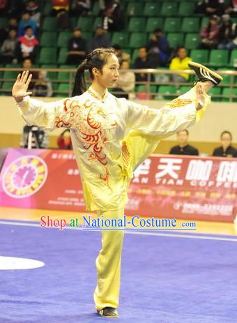 Top Taiji Kung Fu Competition Championship Uniforms Pants Suit Taekwondo Apparel Karate Suits Attire Robe Championship Costume Chinese Kungfu Jacket Wear Dress Uniform Clothing Taijiquan Shaolin Chi Gong Taichi Suits for Men Women Kids