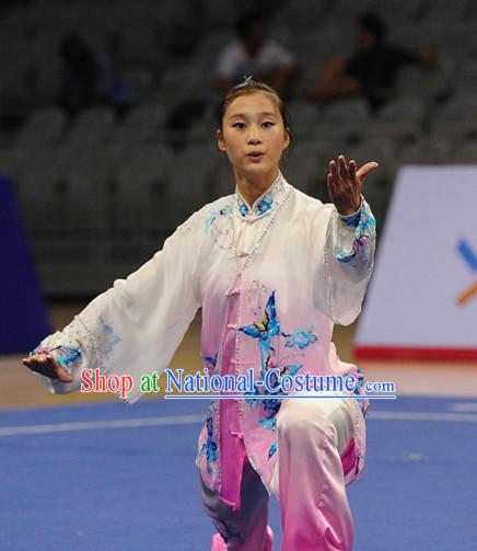 Top Kung Fu Competition Championship Uniforms Pants Suit Taekwondo Apparel Karate Suits Attire Robe Championship Costumes for Men Women Children