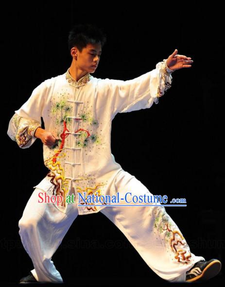 Top Kung Fu Competition Championship Uniforms Pants Suit Taekwondo Apparel Karate Suits Attire Robe Championship Costumes for Men Women Children