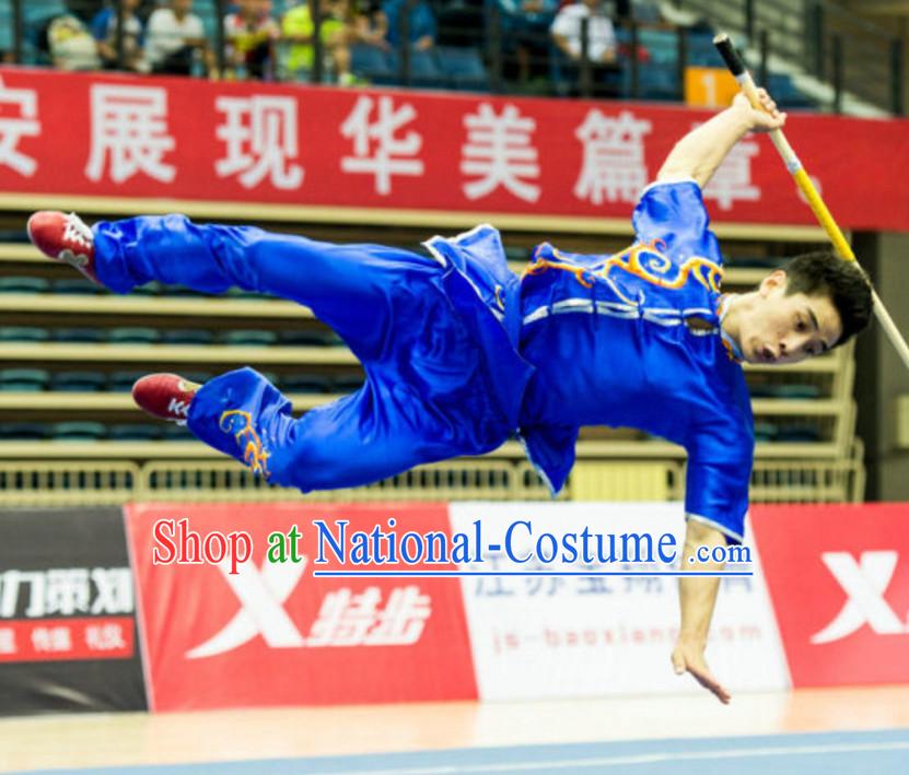 Top Kung Fu Competition Championship Uniforms Pants Suit Taekwondo Apparel Karate Suits Attire Robe Championship Costumes for Men Women Children