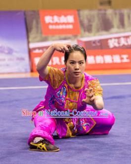 Top Kung Fu Competition Championship Uniforms Pants Suit Taekwondo Apparel Karate Suits Attire Robe Championship Costumes for Men Women Children