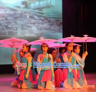 Chinese Classical Dancing Outfits Dancewear Costumes Dancer Costumes Girls Dance Costumes Chinese Dance Clothes Traditional Chinese Clothes and Hair Decorations Complete Set